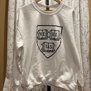 Harvard Veritas White Crewneck Sweatshirt